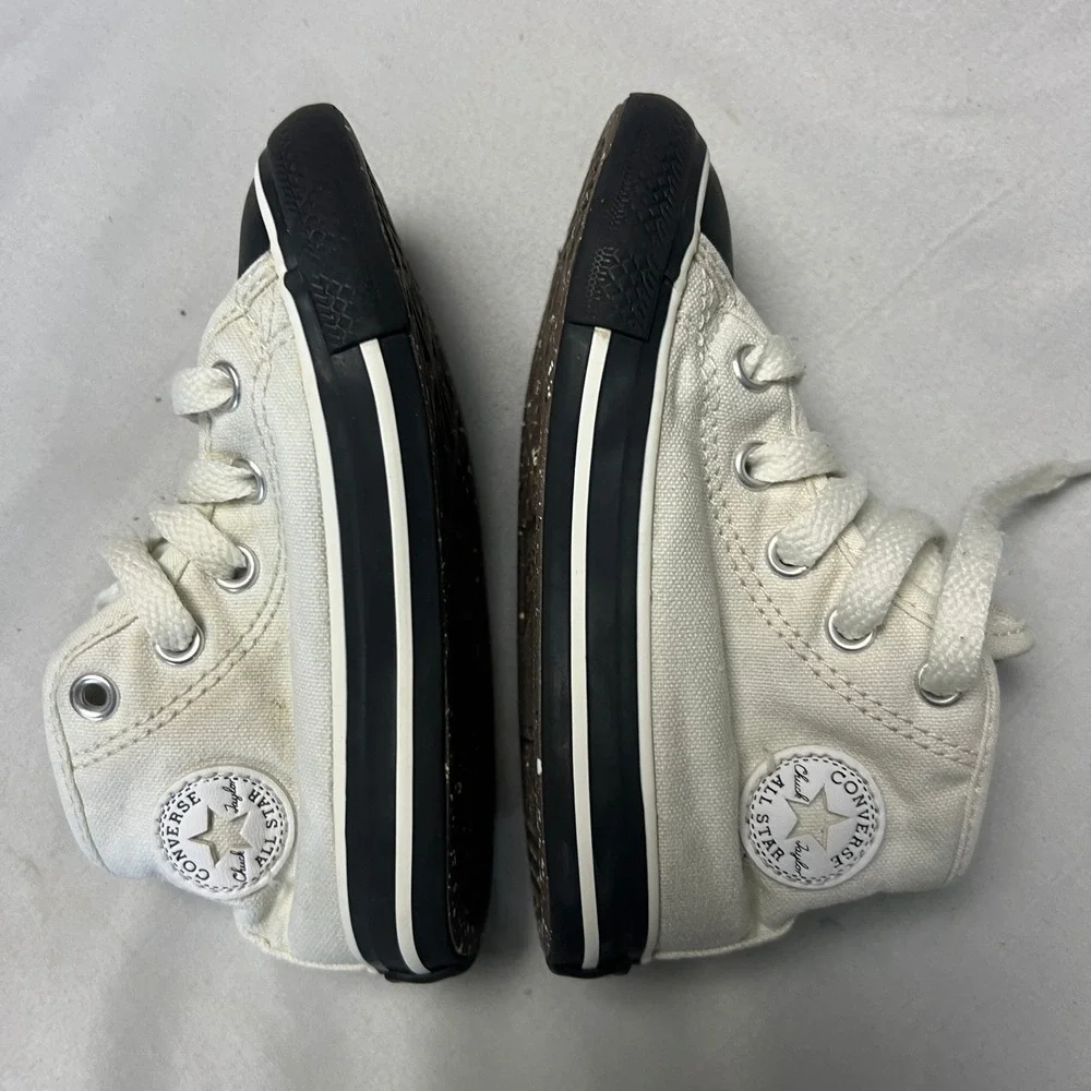 Converse All Star Chuck Taylors High Top Sneakers Toddler Canvas White Size 7‎
